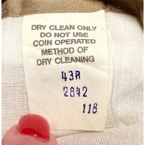 TAN CAMEL HAIR SPORT COAT SZ 43R TAN 100% 2 BUTTON LINED STRUCTURED USA MENS - Picture 6 of 8